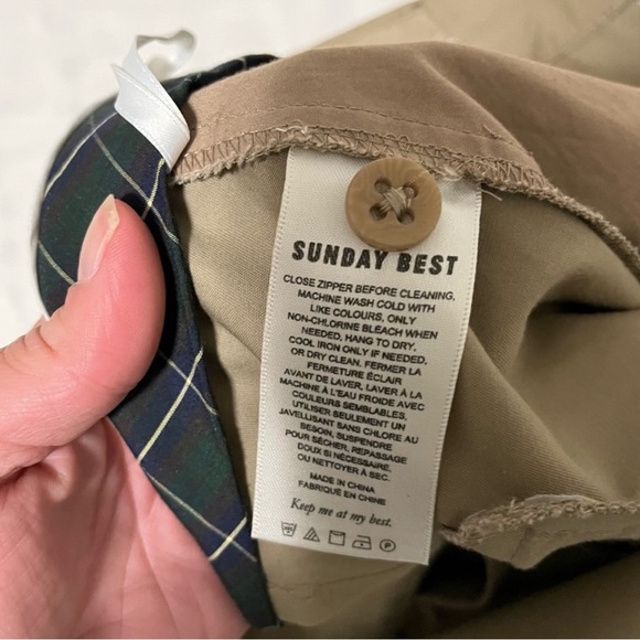 Aritzia Sunday Best Charlie Full Length Wide Leg Trouser Pant Khaki Tan size 00 - Picture 13 of 16